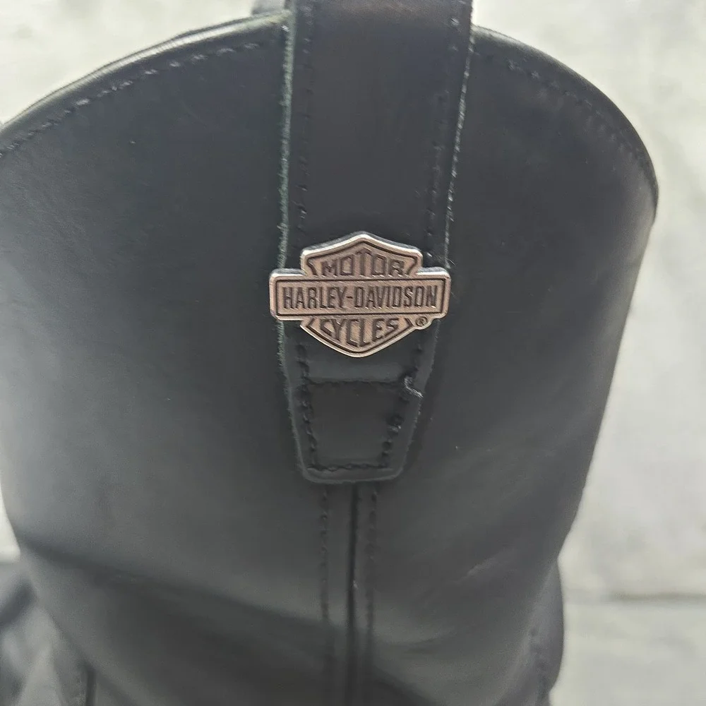 Harley Davidson Mens sz 10 M Altman D93563 Black Leather Biker Boots